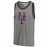 New York Mets Distressed Team Tank Top - Ash